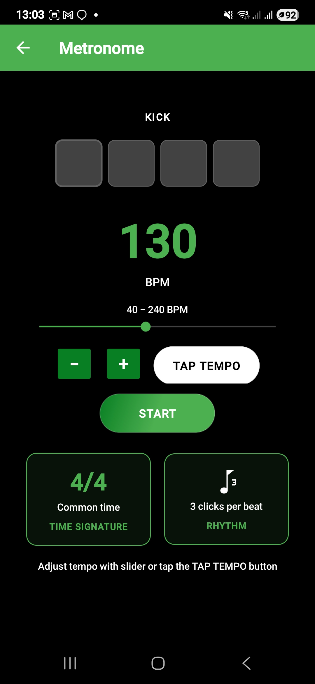 Metronome Screen
